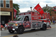 Decorated Ohio State truck in parade