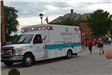 Patient transport vehicle in parade