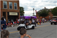 Decorated golf cart in parade