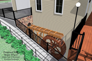 Rendering of Reservoir Mills With Water Mill