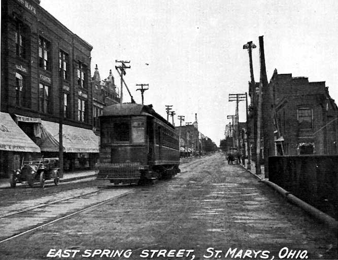 East Spring Street St Marys Ohio with Large Vehicle
